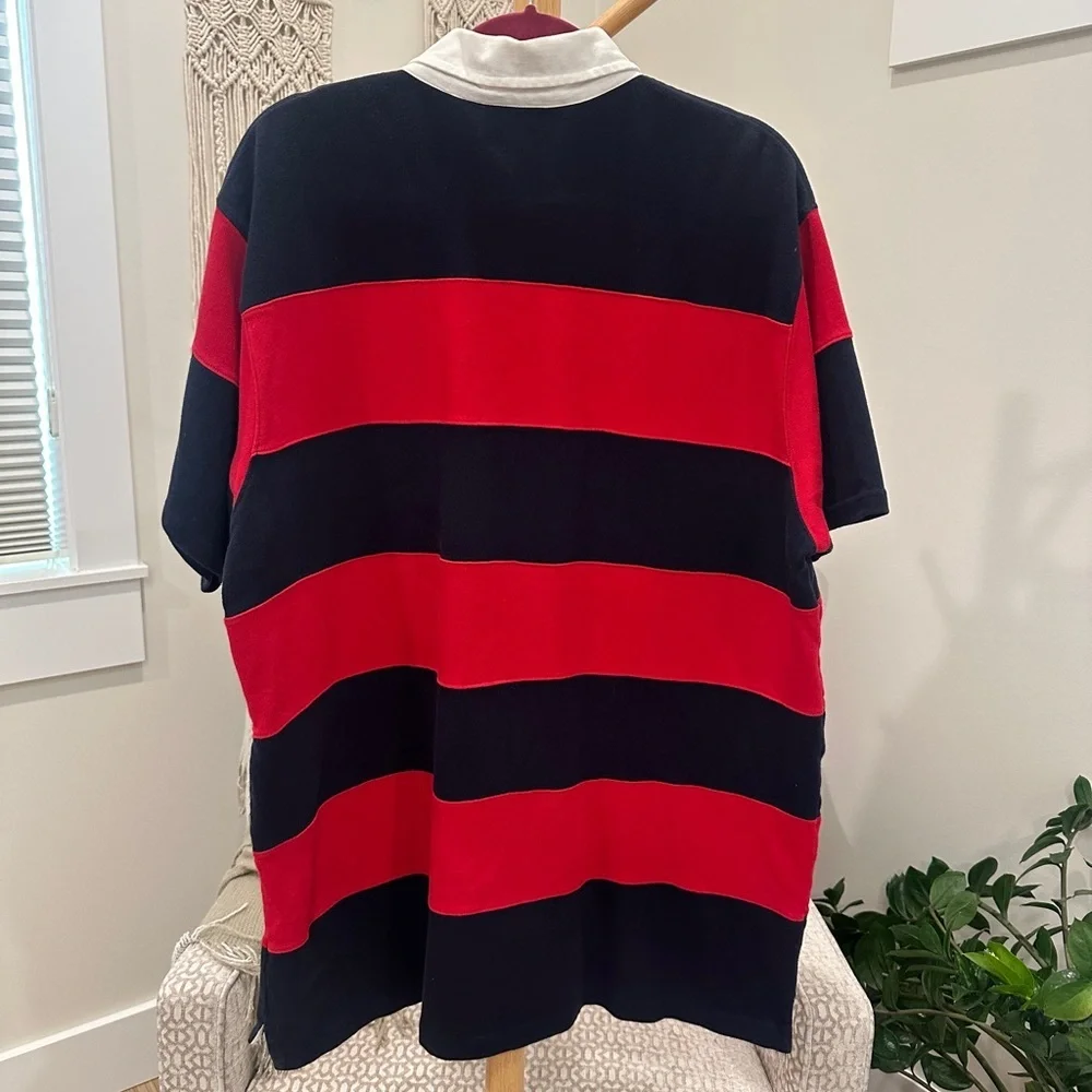 BUNDLE Ralph Lauren Big Pony Navy XLT Polo+XL Red Striped Rugby, Women 2XL